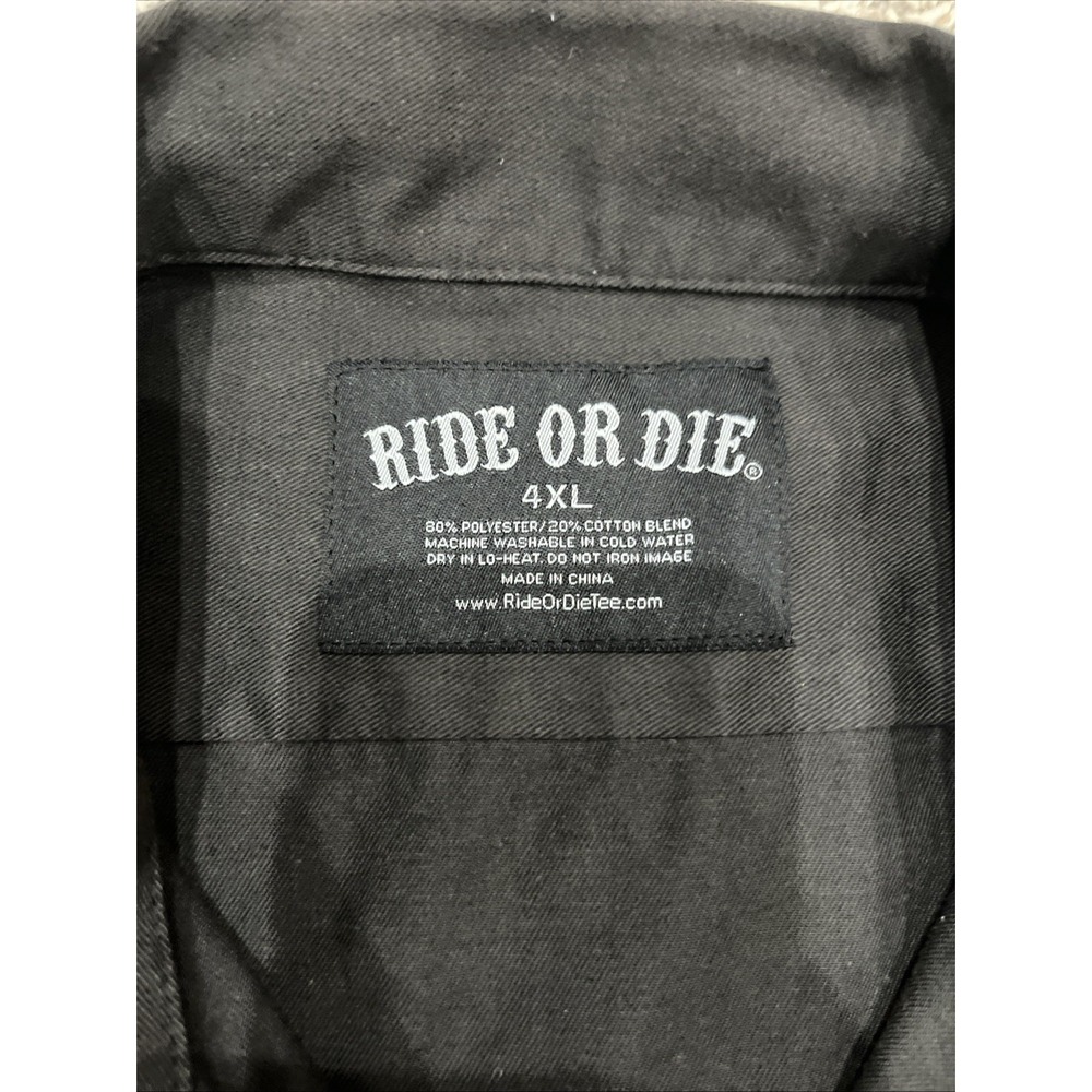 Men's Ride‎ Or Die Botton down short sleeve shirt (1876) - Picture 3 of 7